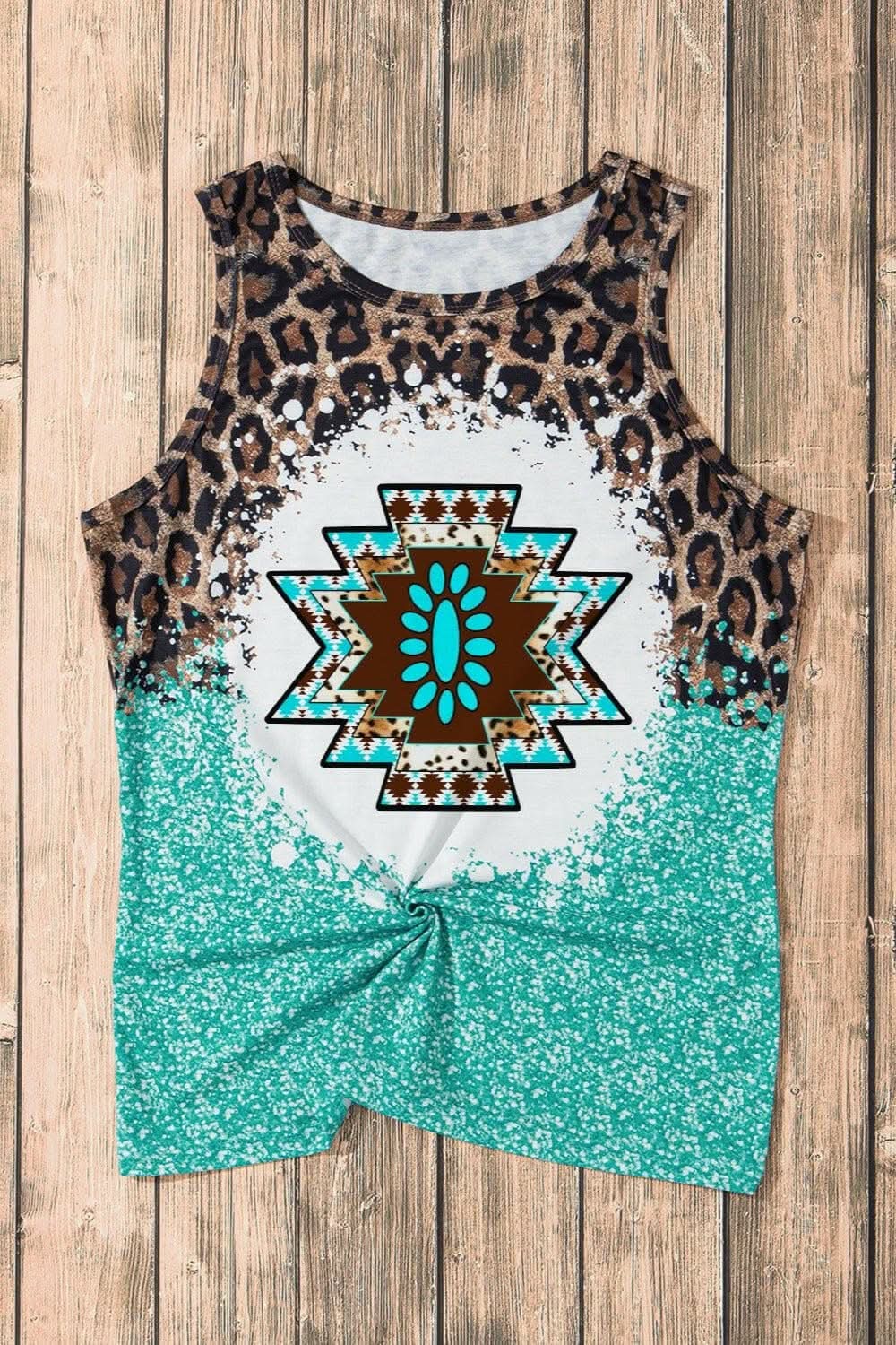 Leopard print sleeveless tank top - Love Salve 
