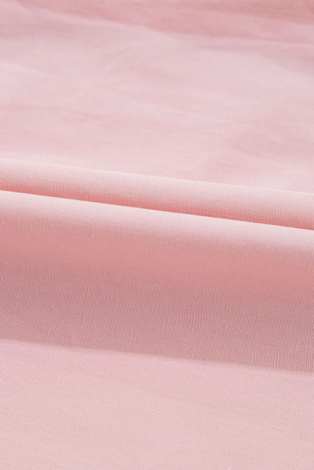 Light Pink Pleated Button-Up Loose Fit Casual Shirt - Love Salve 