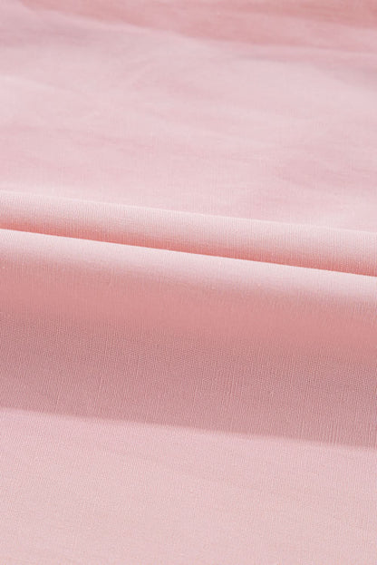 Light Pink Pleated Button-Up Loose Fit Casual Shirt - Love Salve 