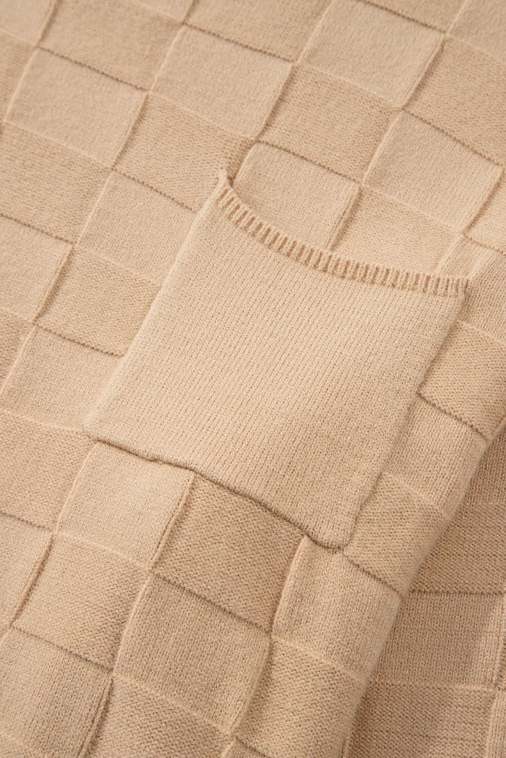 Light beige plus size knit sweater 