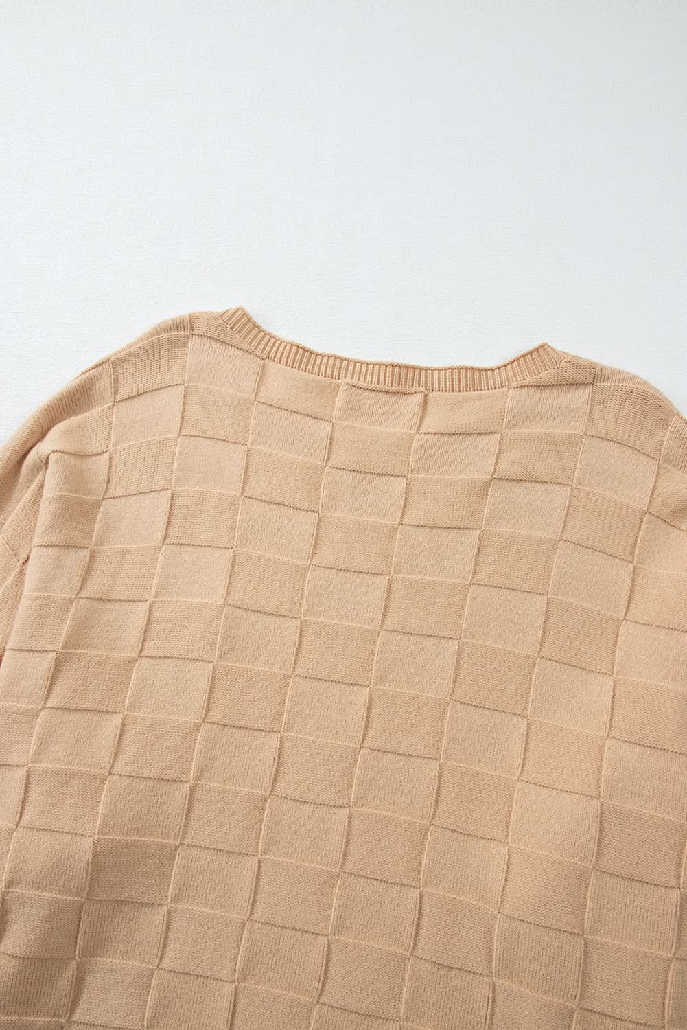 Light beige plus size knit sweater 