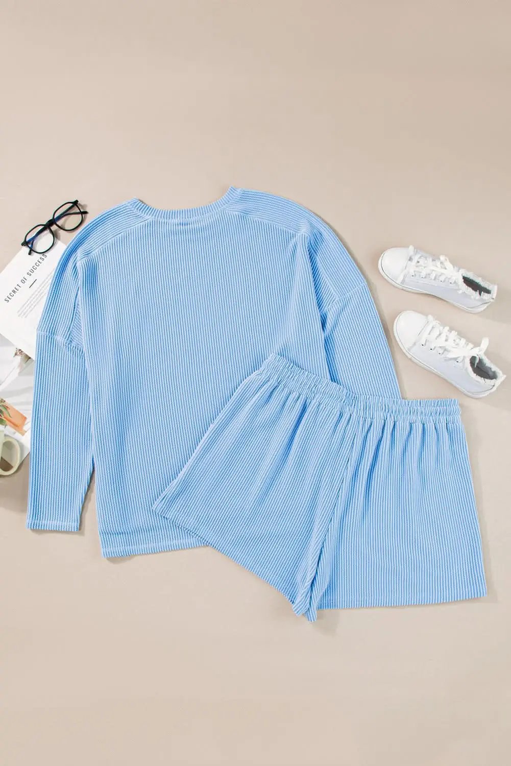 Light blue plus size lounge set - Love Salve 