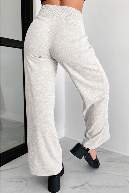 Light grey wide leg lounge pants - Love Salve 