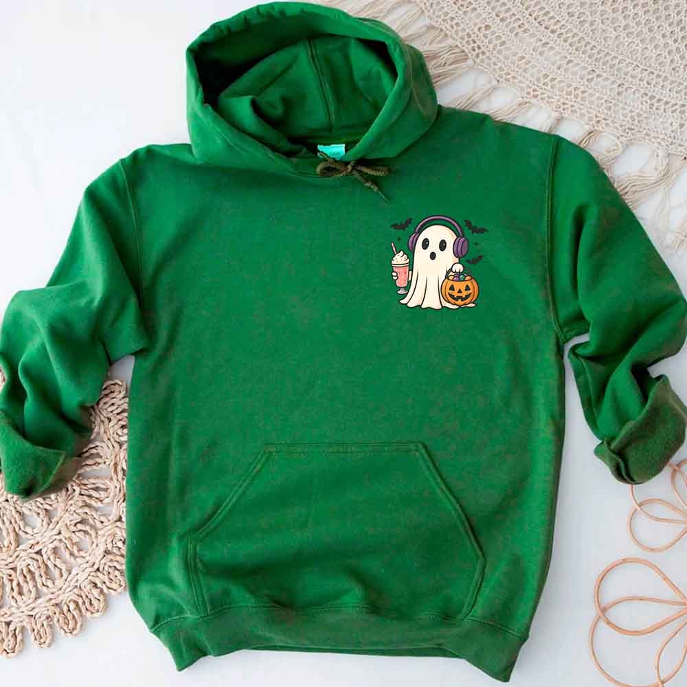 Little Ghost Iced Coffee Hoodie – Cute Halloween Ghost Hoodie Adorb Custom Tees