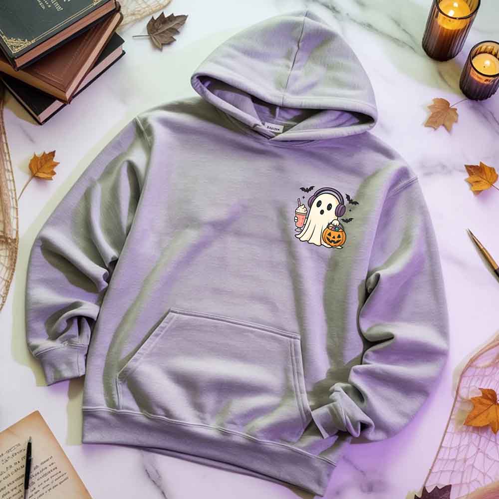 Little Ghost Iced Coffee Hoodie – Cute Halloween Ghost Hoodie Adorb Custom Tees