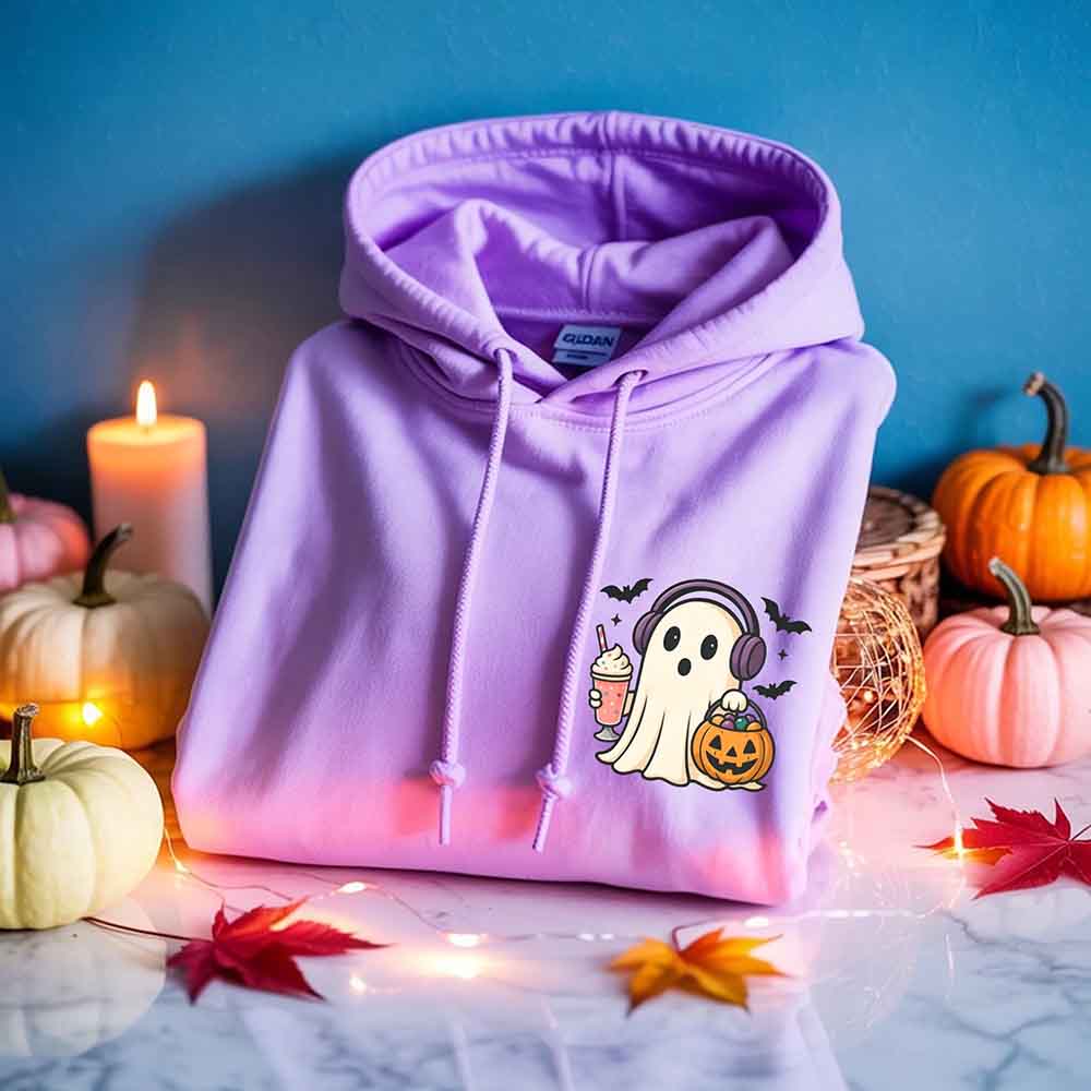 Little Ghost Iced Coffee Hoodie – Cute Halloween Ghost Hoodie Adorb Custom Tees