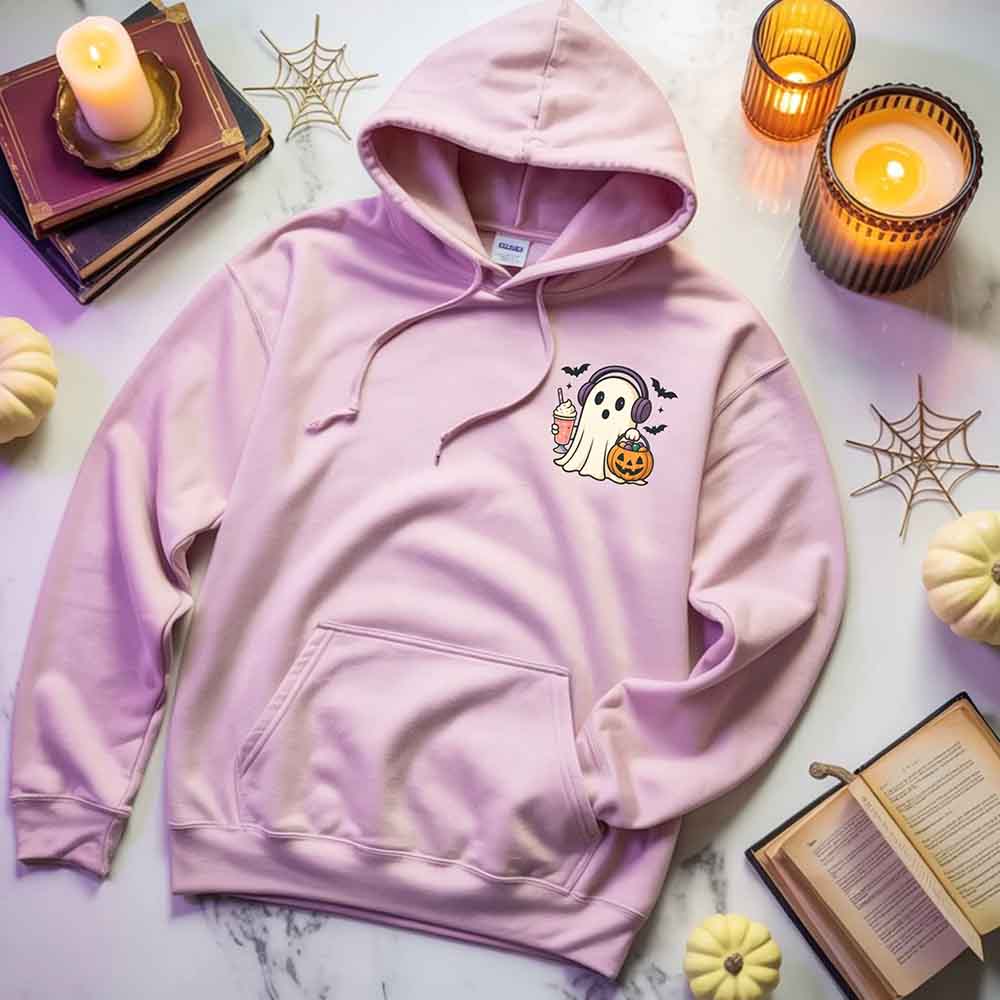 Little Ghost Iced Coffee Hoodie – Cute Halloween Ghost Hoodie Adorb Custom Tees