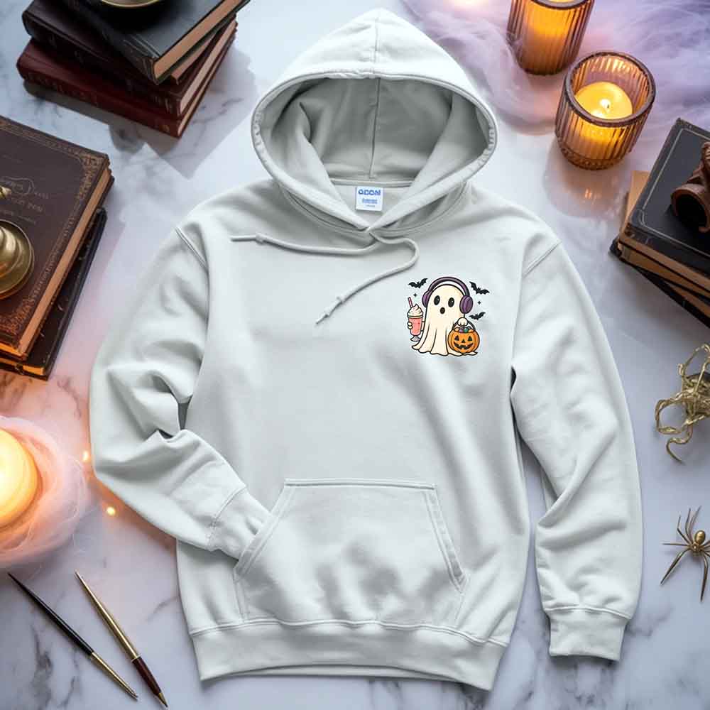 Little Ghost Iced Coffee Hoodie – Cute Halloween Ghost Hoodie Adorb Custom Tees