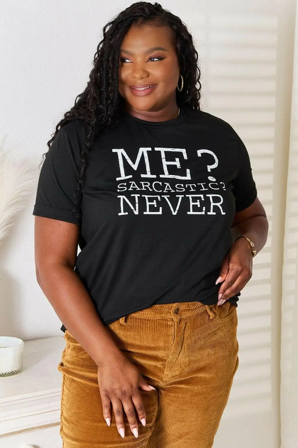 Love Letter Print Round Neck T-Shirt with a Chic Twist - Love Salve 