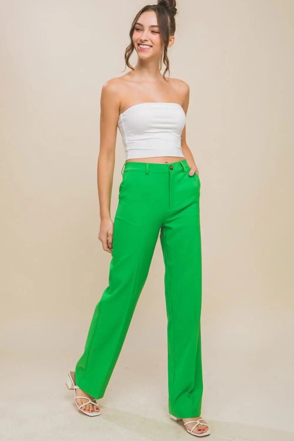 Love Tree High Waist Straight Pants - Love Salve 