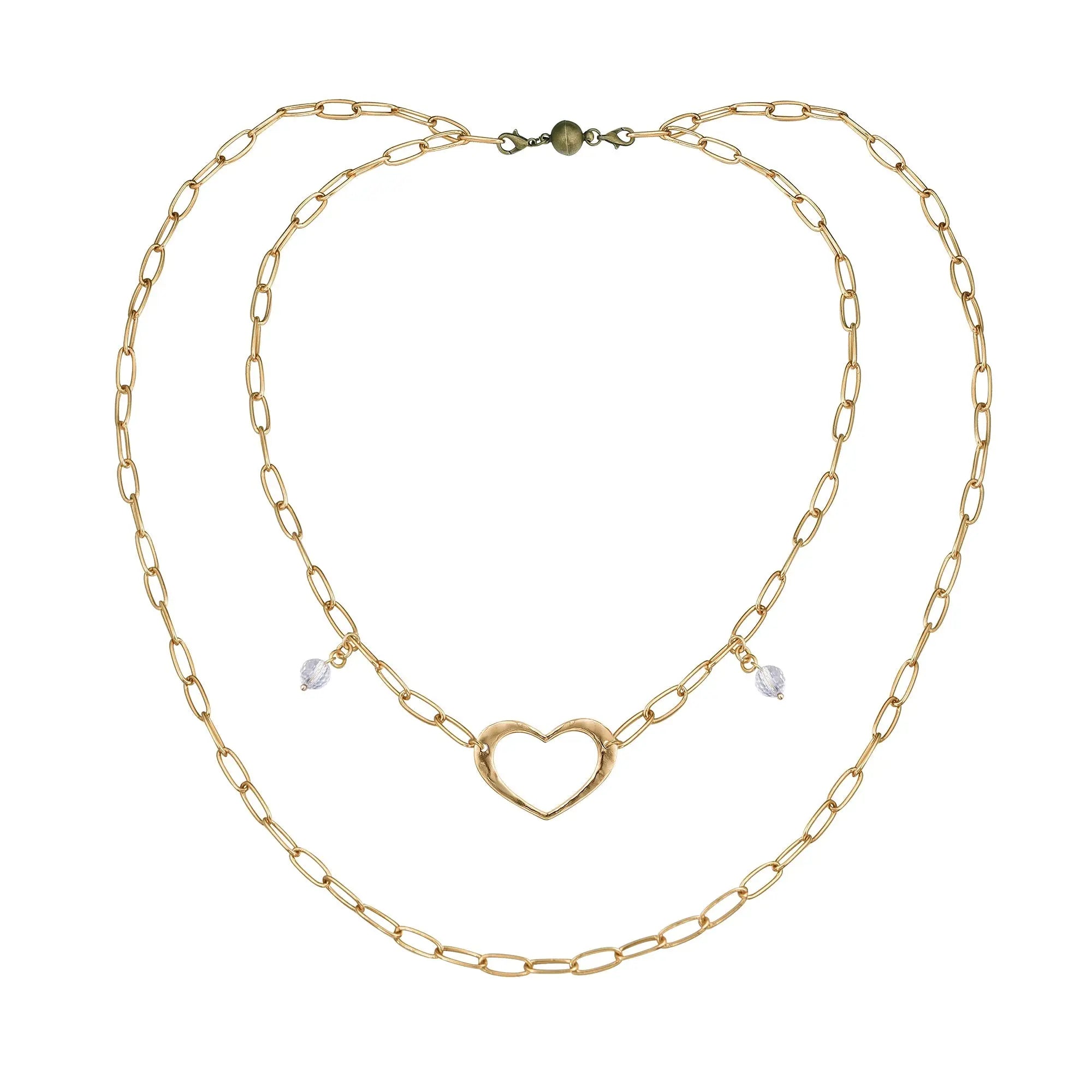 Love Open Heart Long Chain Necklace Katia Designs