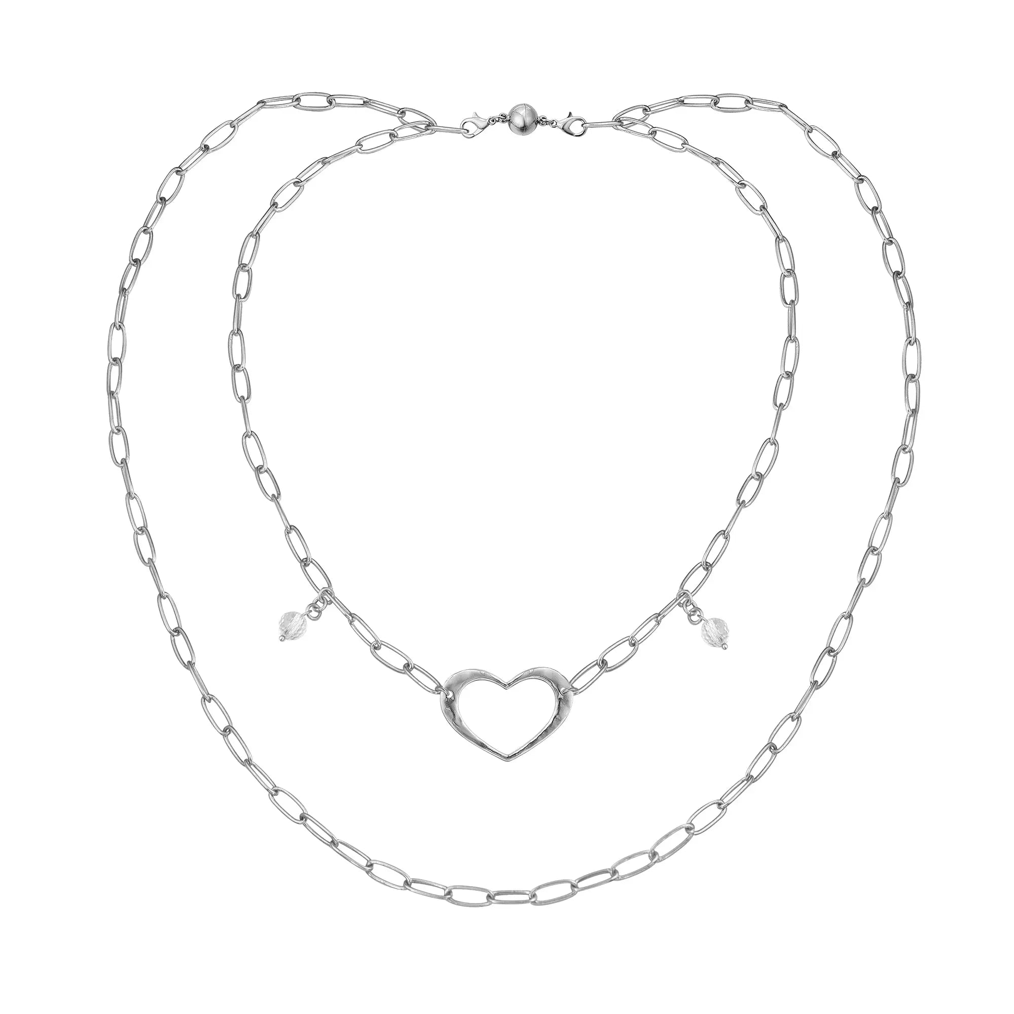 Love Open Heart Long Chain Necklace Katia Designs