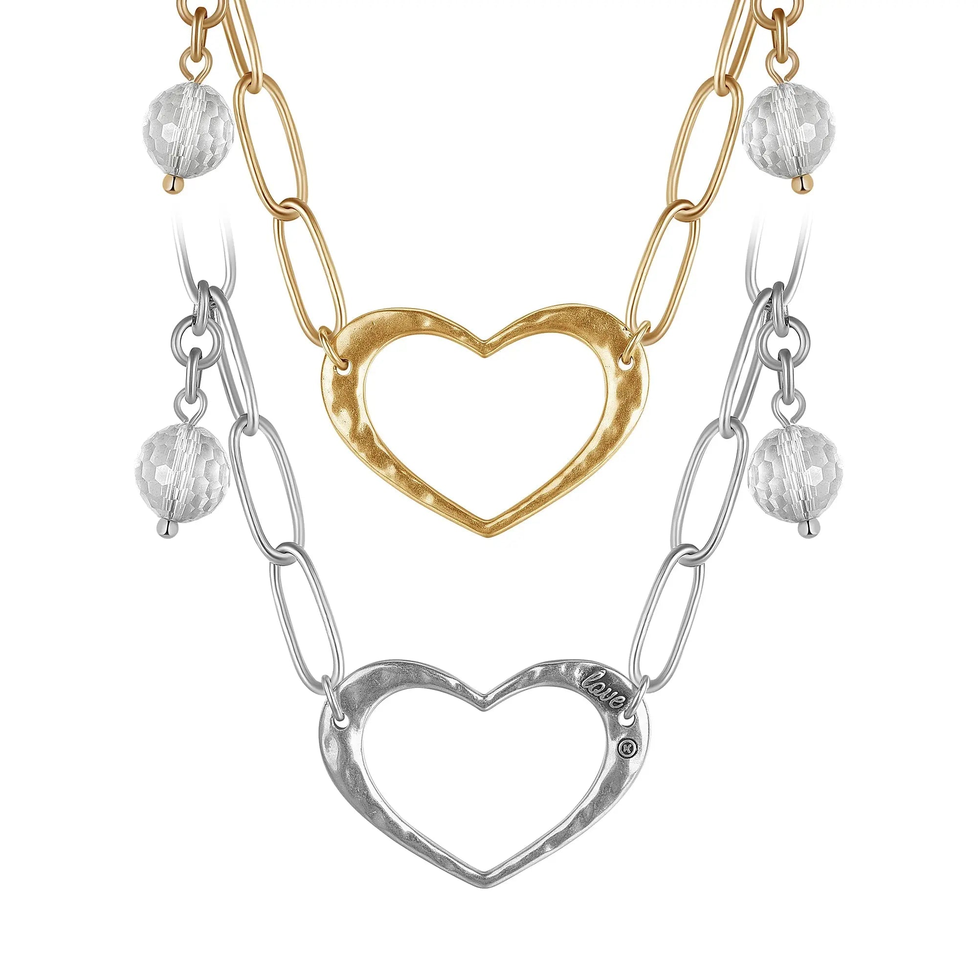 Love Open Heart Long Chain Necklace Katia Designs