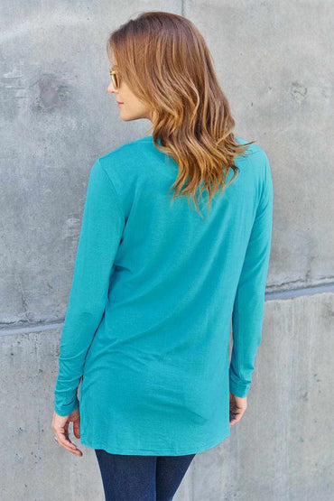 Luxe long sleeve top with pockets 