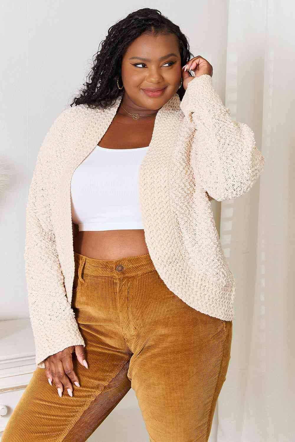 Luxurious knit open front cardigan 