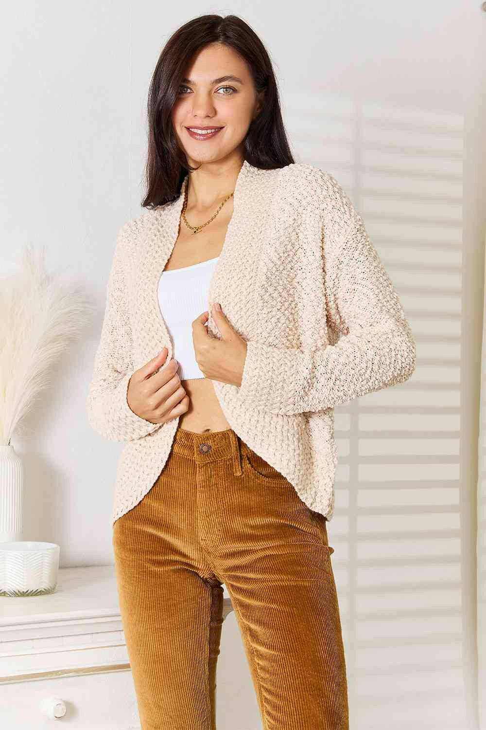 Luxurious knit open front cardigan 