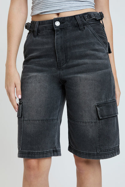 YMI JEANS: High-Rise Cargo Shorts