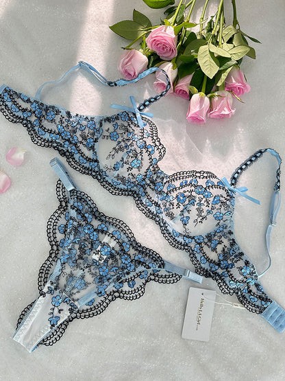 Blossom Delights Embroidery Lingerie Set for Elegant Nights