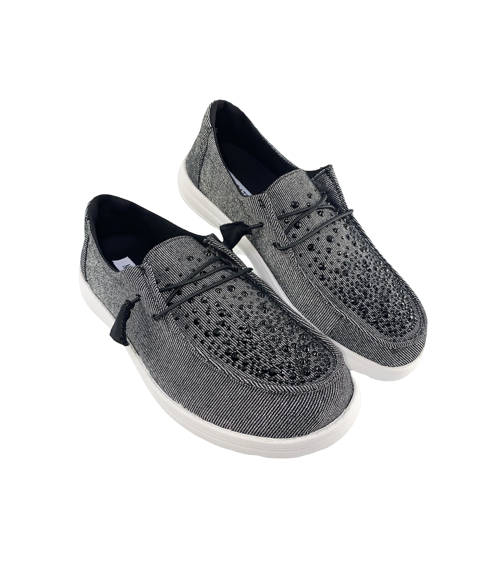 Maco Water Drop Sneaker Black Rhinestone Embellishments Naughty Monkey
