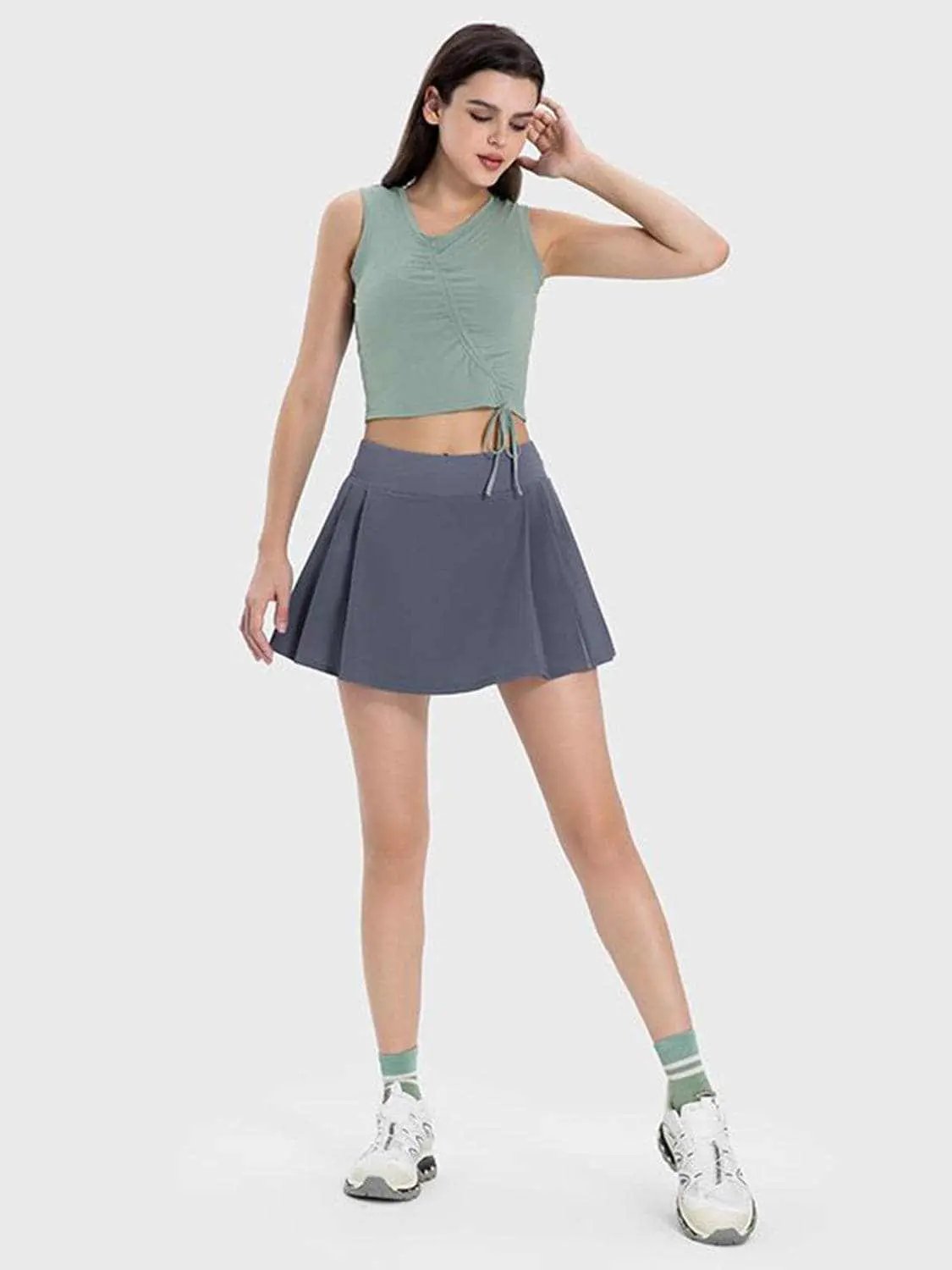 Mid-rise pleated active skirt - Love Salve 