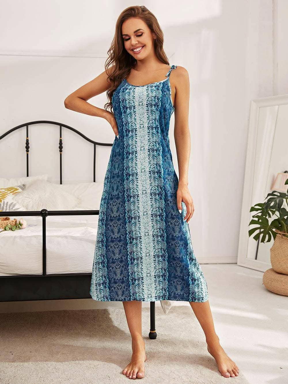 Midnight floral tie shoulder dress 