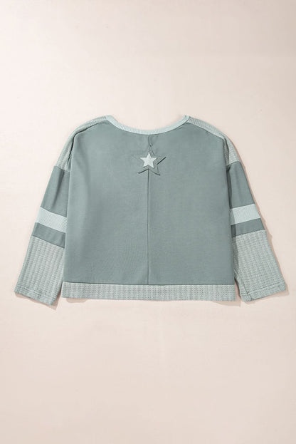 Mist green starry patchwork tee 