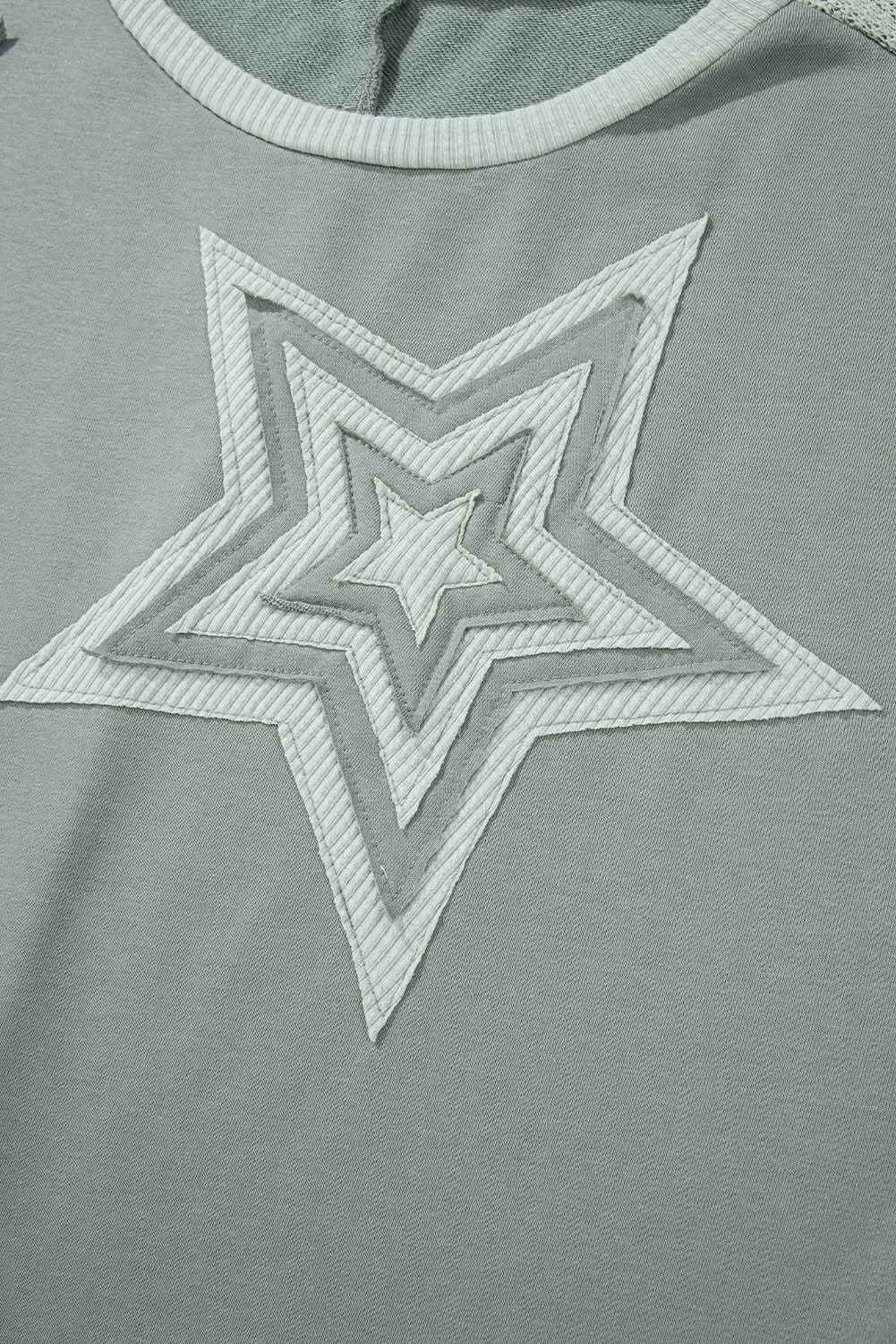 Mist green starry patchwork tee - Love Salve 