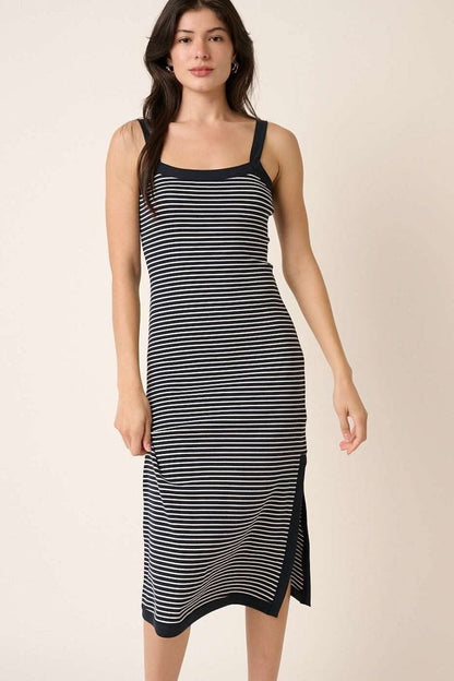 Mittoshop Contrast Striped Midi Cami Dress for Effortless Style 