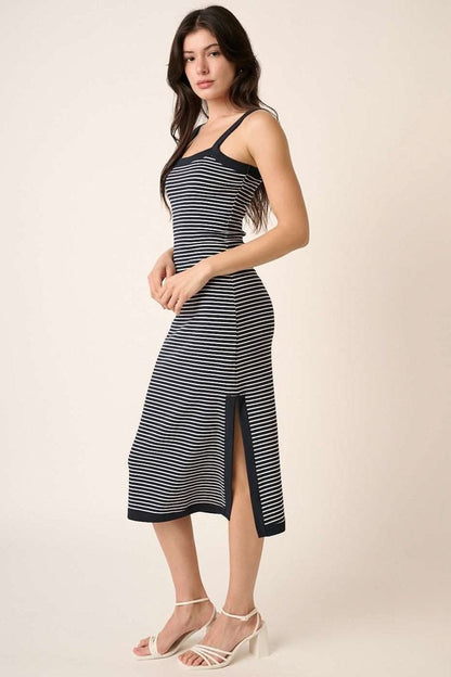 Mittoshop Contrast Striped Midi Cami Dress for Effortless Style 