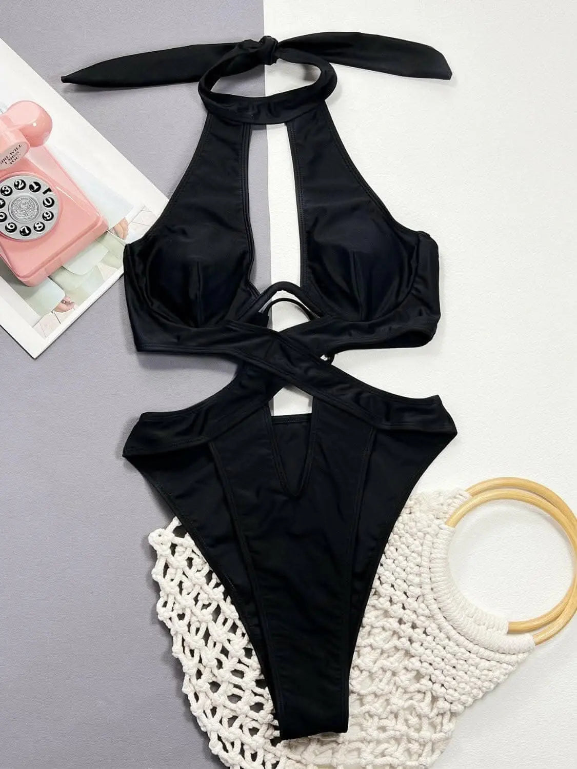 Modern elegance halter swimsuit - Love Salve 
