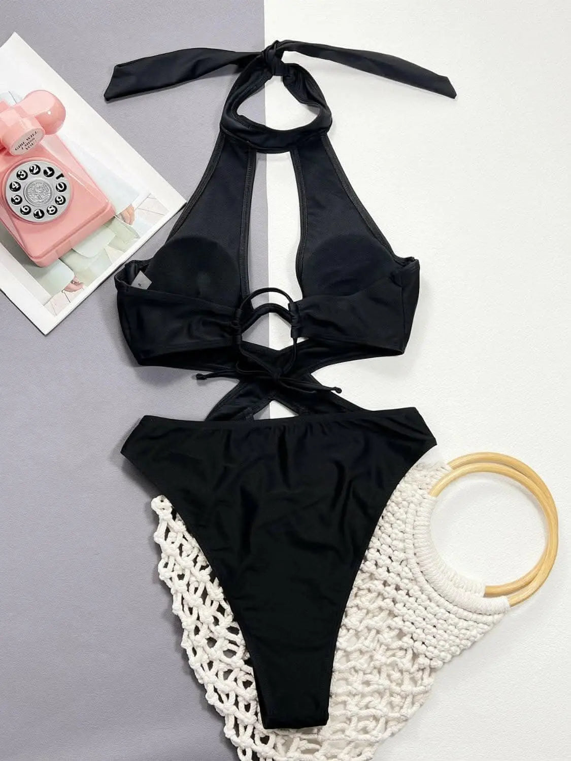 Modern elegance halter swimsuit - Love Salve 