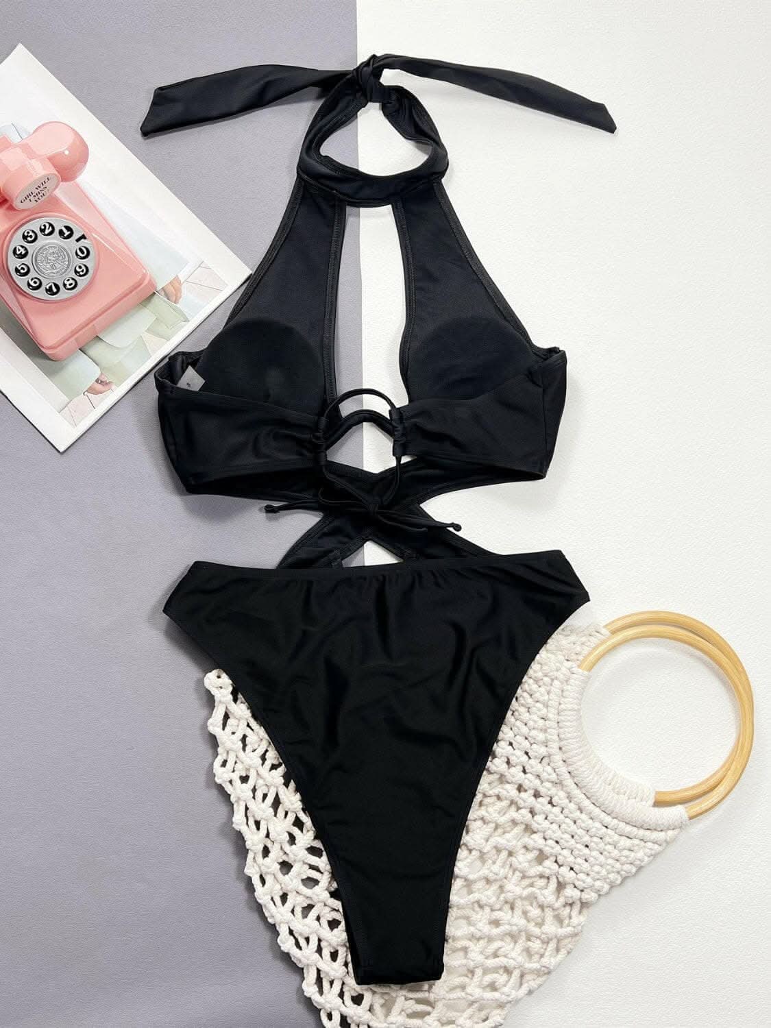 Modern elegance halter swimsuit - Love Salve 