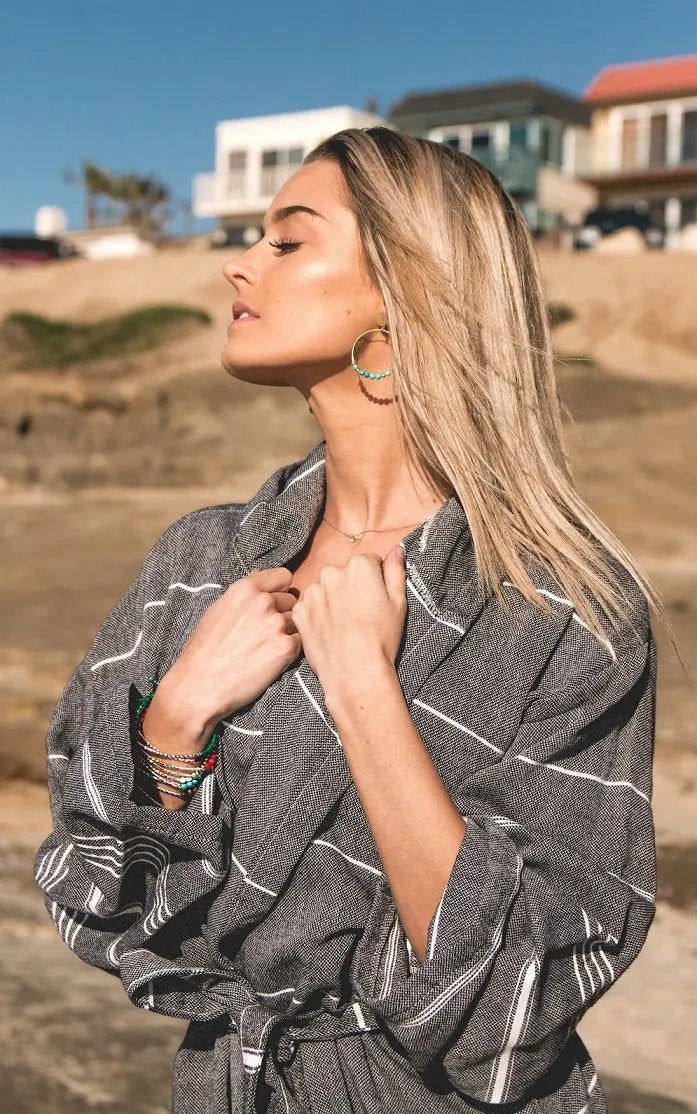 Monaco Turkish Bathrobe Made from 100 Percent Natural Turkish Cotton in S/M L/XL and XXL Sizes - Love Salve 