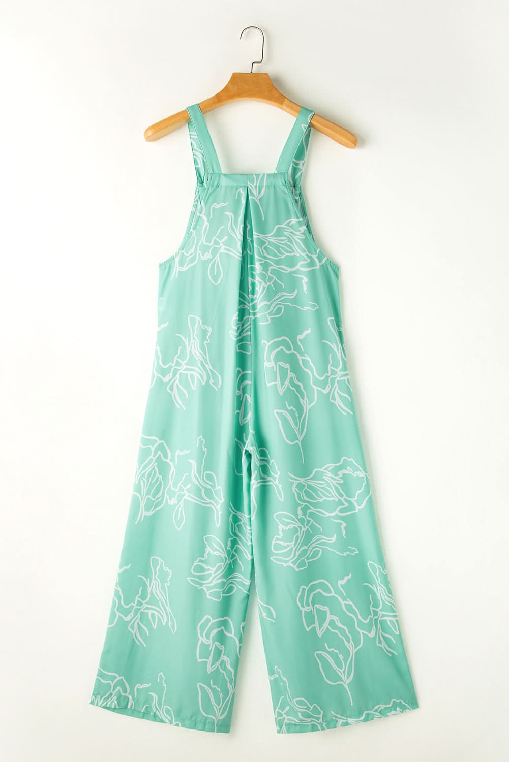 Moonlight Jade Printed Bib Wide Leg Overalls - Love Salve 