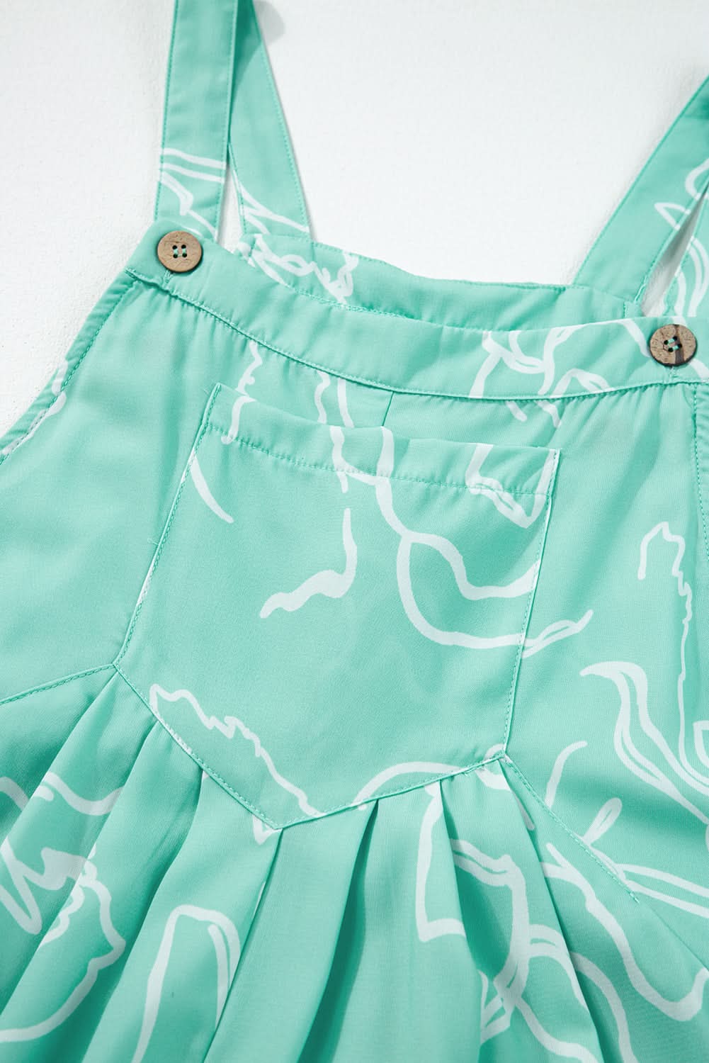Moonlight Jade Printed Bib Wide Leg Overalls - Love Salve 