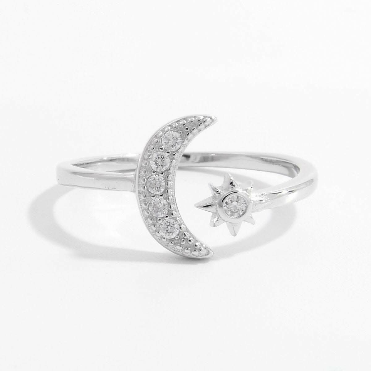 Moonlit elegance sterling silver ring 