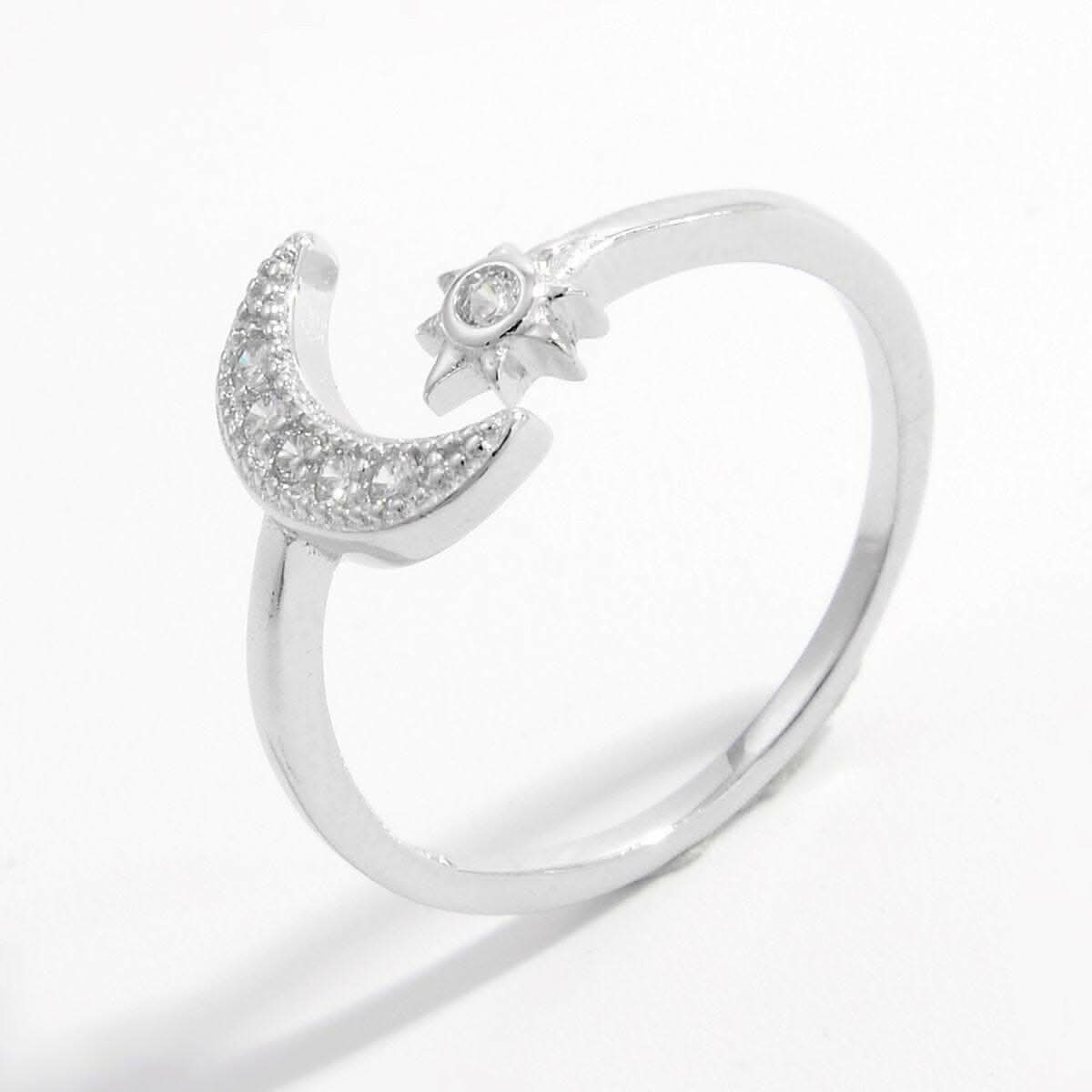 Moonlit elegance sterling silver ring 