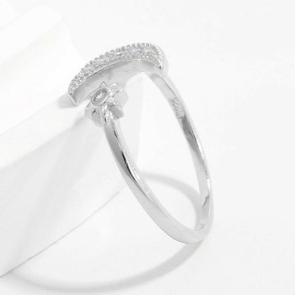 Moonlit elegance sterling silver ring 