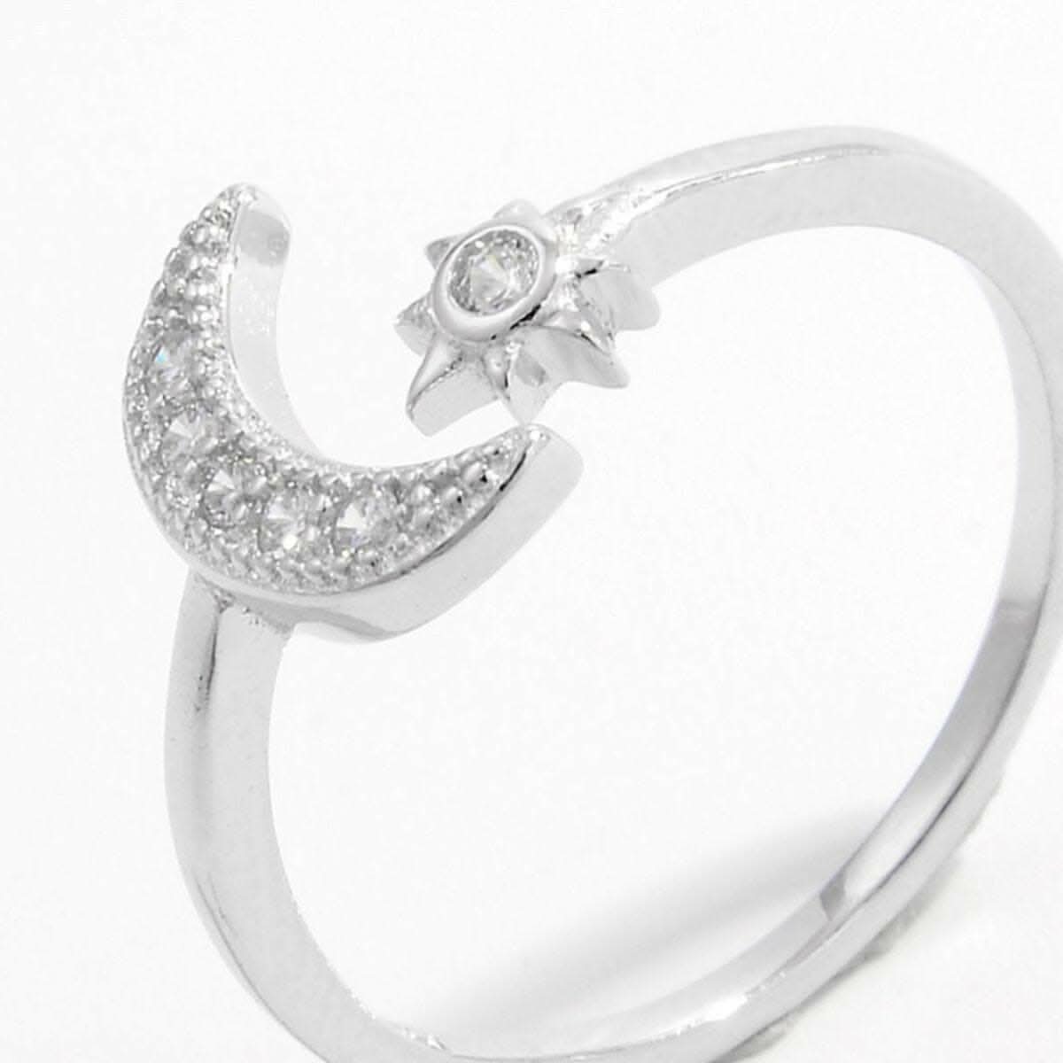 Moonlit elegance sterling silver ring 