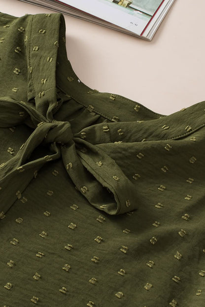 Moss green plus size swiss dot top - Love Salve 