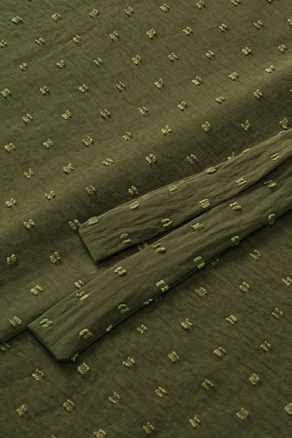 Moss green plus size swiss dot top - Love Salve 