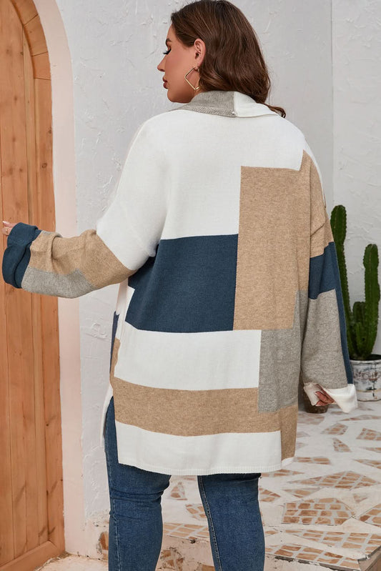 Multicolor Plus Size Cardigan - Love Salve 