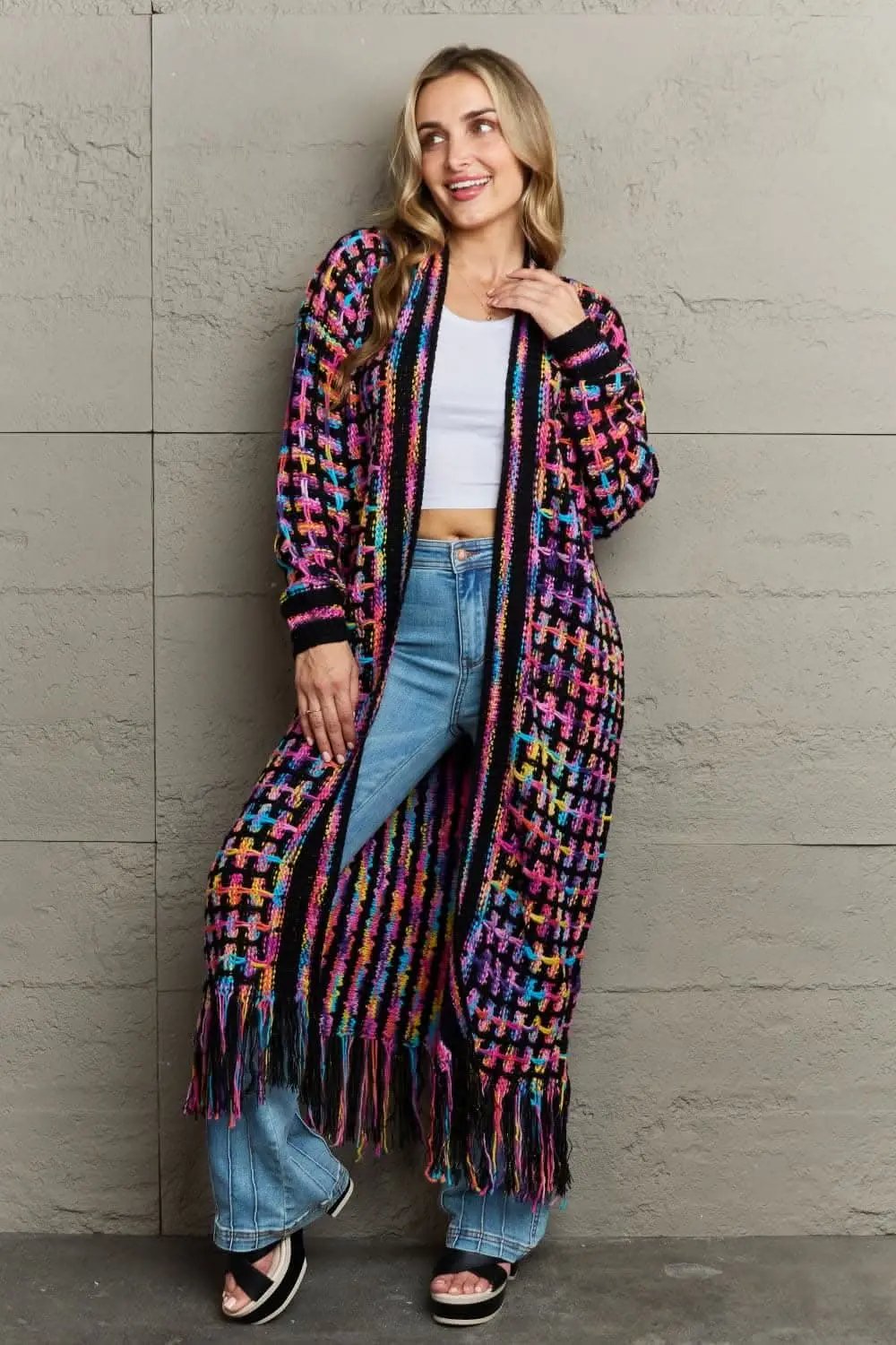 Multicolored fringe cardigan - Love Salve 