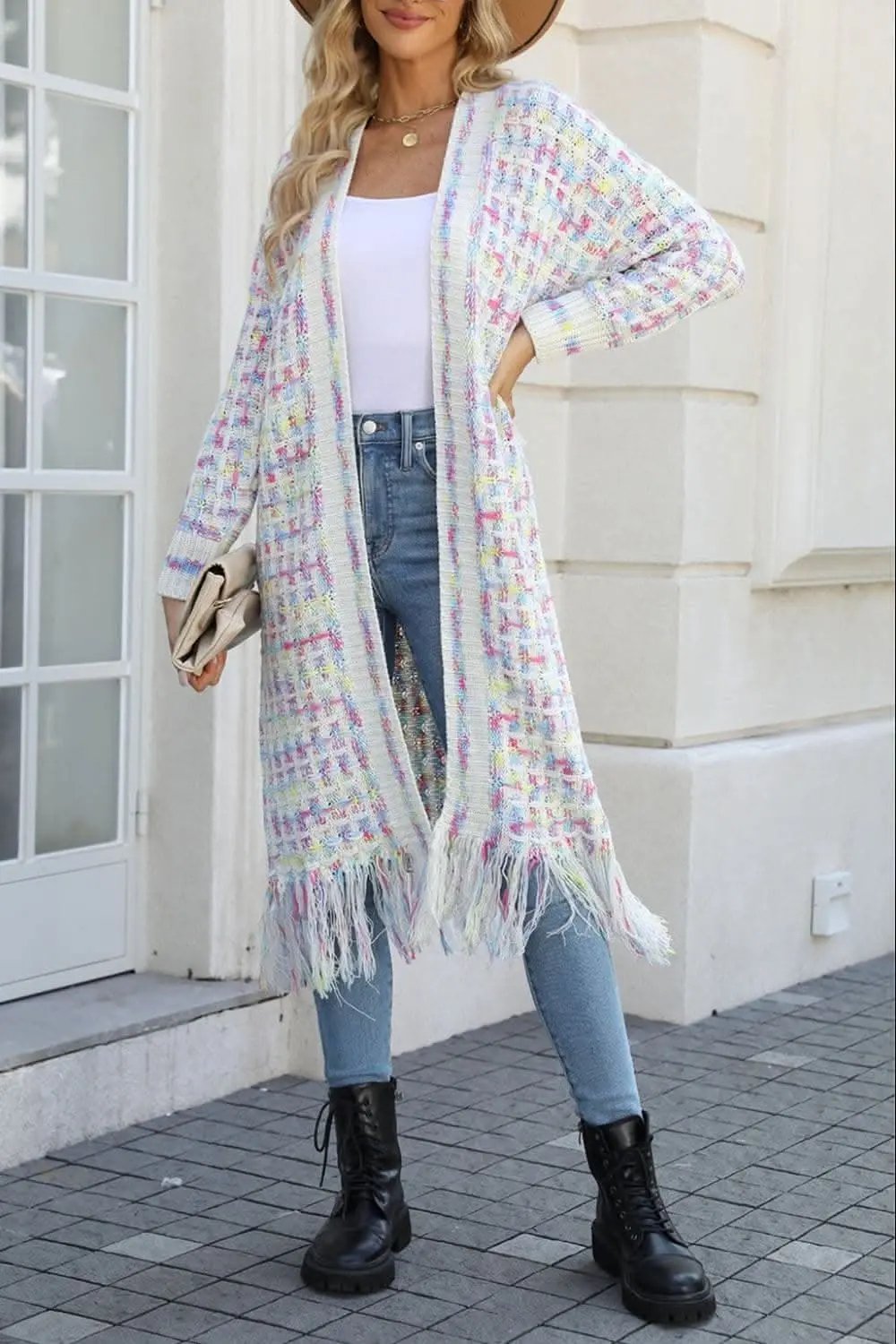 Multicolored fringe cardigan - Love Salve 
