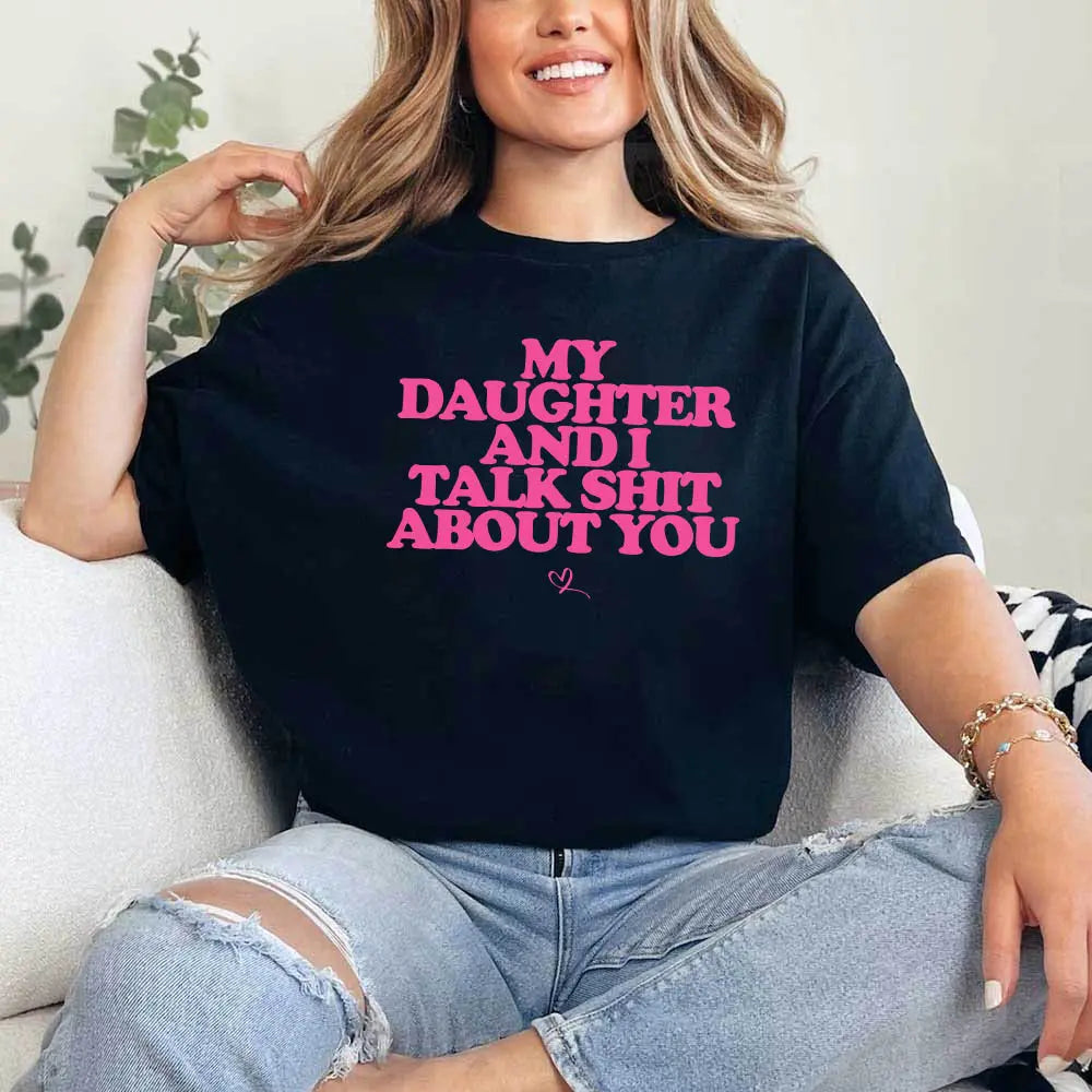 Funny Graphic T Shirt For Moms Dads And Daughters Black And Pink Adorb Custom Tees
