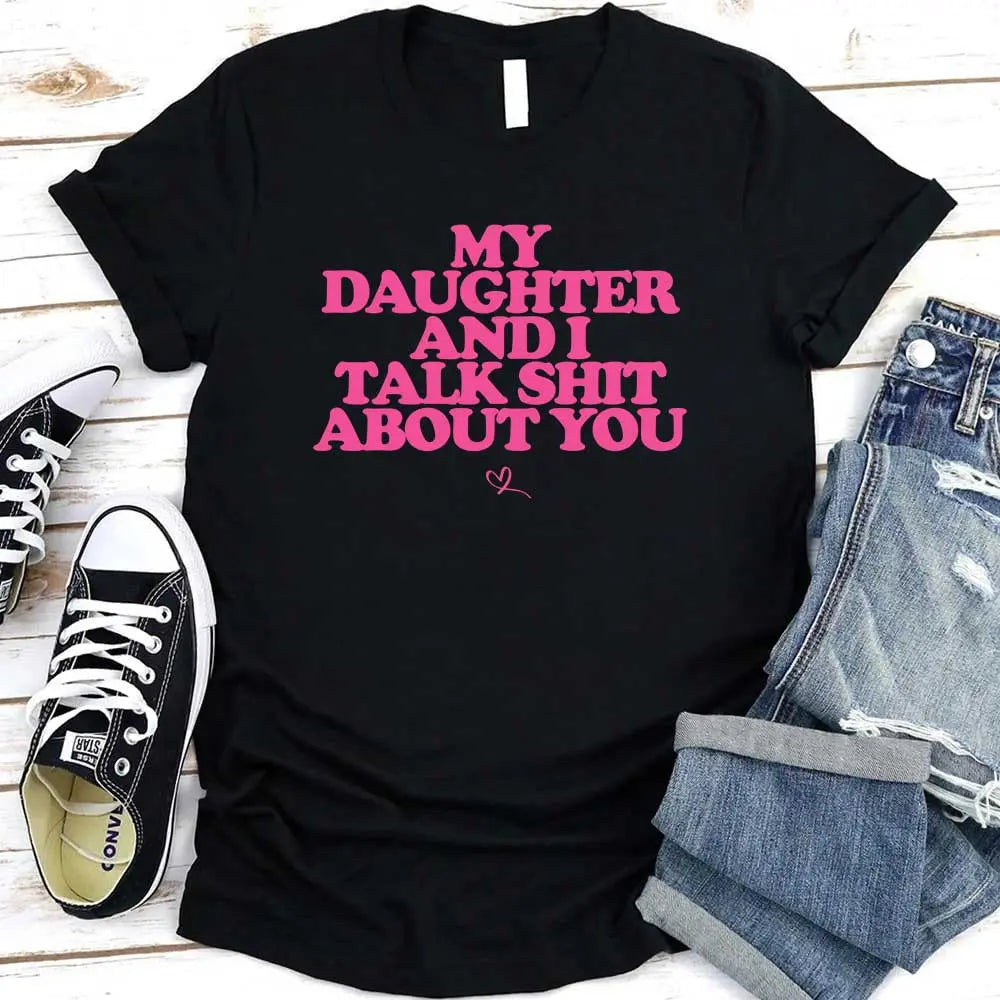 Funny Graphic T Shirt For Moms Dads And Daughters Black And Pink Adorb Custom Tees