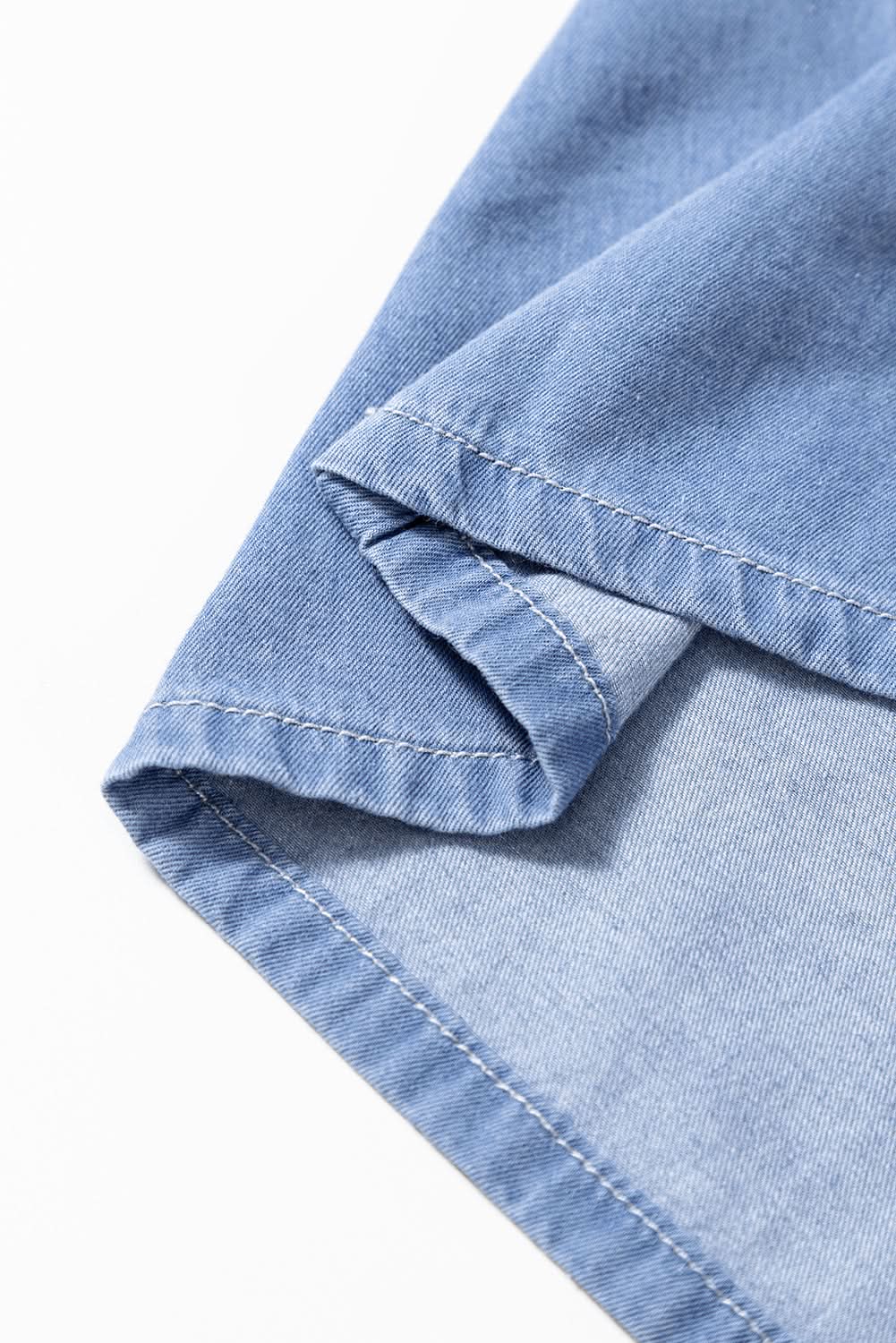 Myosotis Chambray Deep V Neck Bracelet Sleeve Maxi Dress - Love Salve 