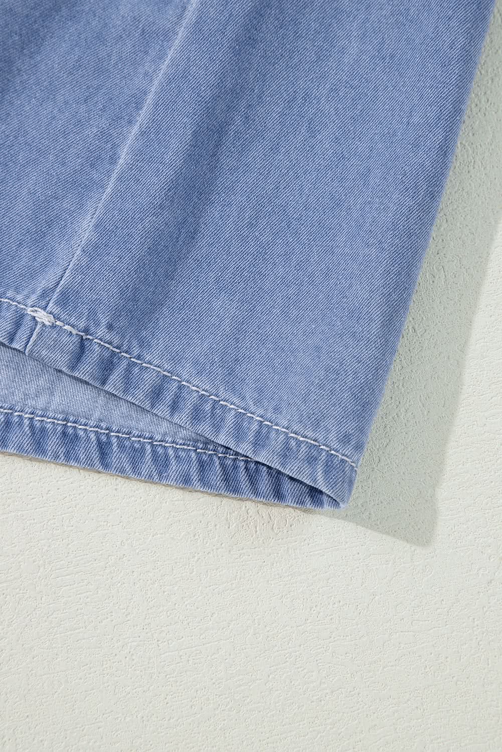 Myosotis Chambray Deep V Neck Bracelet Sleeve Maxi Dress - Love Salve 