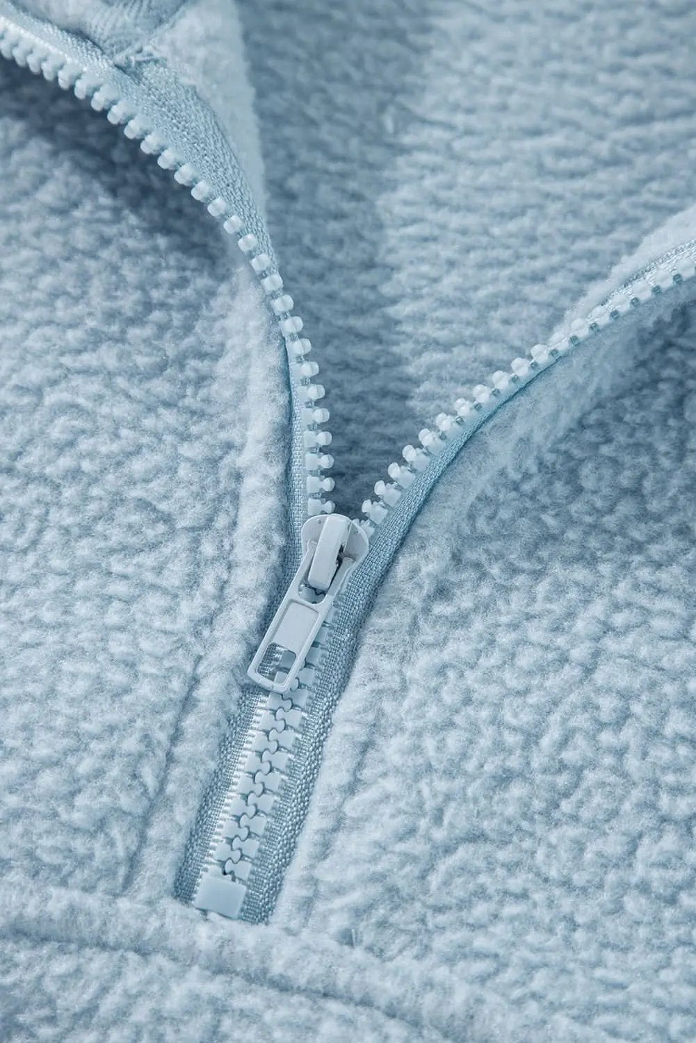 Myosotis Collared Zipper Drop Shoulder Fleece Sweatshirt - Love Salve 