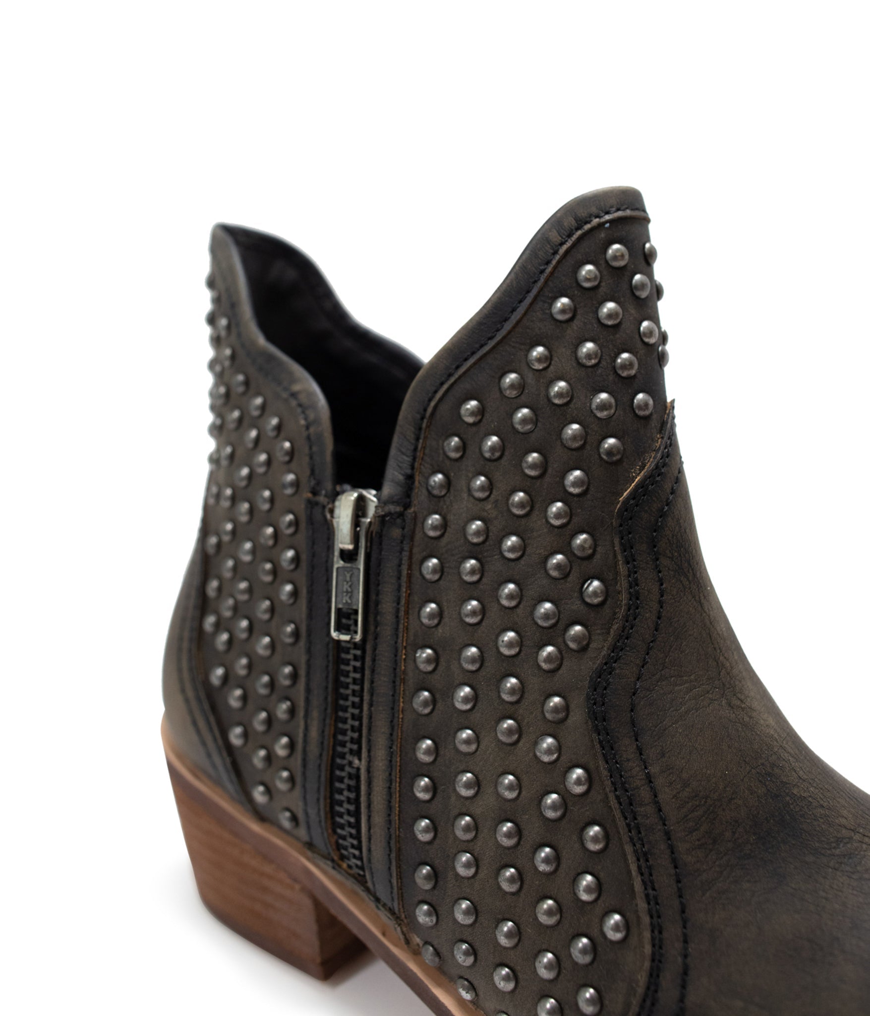 Nailed It Black Leather Ankle Boot With Studded Accents Naughty Monkey